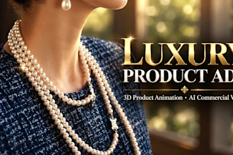 create luxury product video ads, 3d product animations and ai commercial video