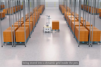 create 3d industrial animation material handling robotic warehouse automation
