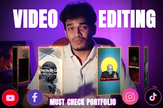 do youtube shorts video, sizzle reel, tik tok video editing or reels editing