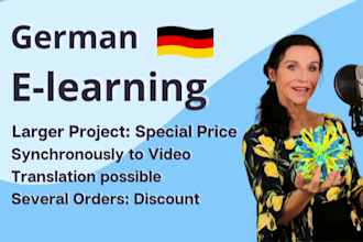 record a german elearning voice over professional with warm voice over deutsch