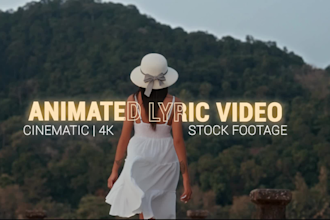 create 4k animated lyric videos with cinematic stock footage