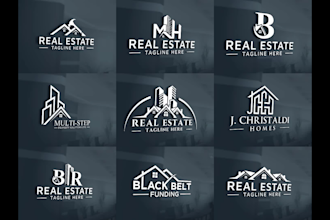 design real estate, property, mortgage, home, building logo