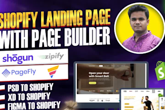 do shopify landing page design,  figma to shopify, one product shopify