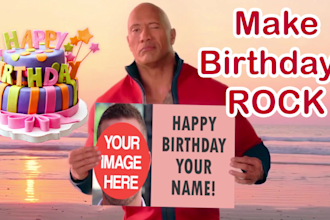 make a happy birthday video greeting from the rock dwayne johnson