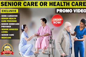 do senior home caregiver or health care provider promo video