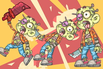create 2d illustration characters and animated sprites for games