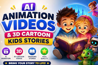 create ai animation videos,3d pixar style animation ai storytelling video