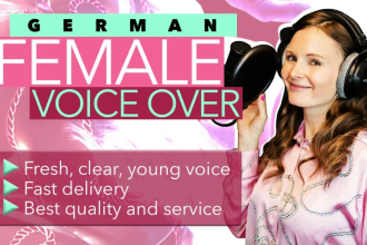 record a female german voice over in a fresh, young voice in 24 hours