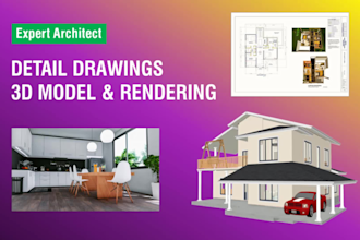 design house plan, 3d floor plan and rendering by chief architect