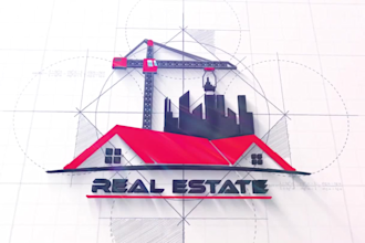 make a real estate 3d logo animation intro video