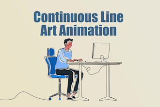 do colorful continuous line art animation explainer videos