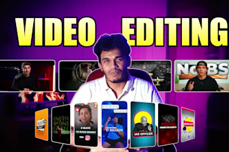 do youtube or social media video editing and reel maker or tik tok video editing