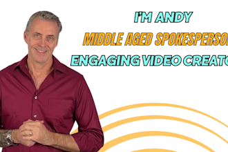 be your pro middle aged spokesperson on white screen