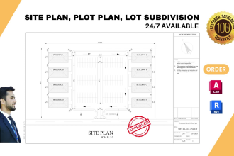 draw site plan, plot plan, and lot subdivision for permit in 24 hours