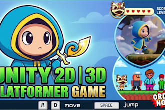 develop unity 2d 3d platformer game in unity engine for you as a unity developer
