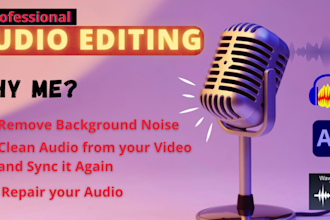 edit and clean audio, repair, enhance, fix, remove background noise from video