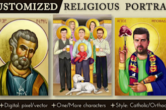paint a custom catholic or orthodox religious portrait