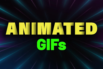 create 2d animations and motion graphics for custom animated gifs