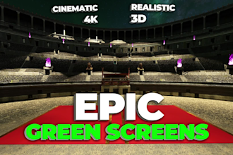 3d green screen backgrounds for twitch or youtube stream