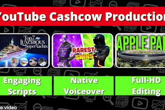 create cash cow youtube videos with script and voiceover