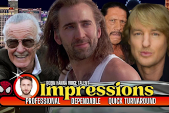 do an impression of owen wilson, nicolas cage, danny trejo and stan lee