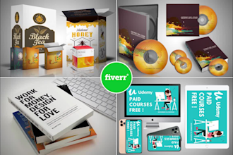 design 3d book cover, product box, box set, cd, dvd ecover bundle