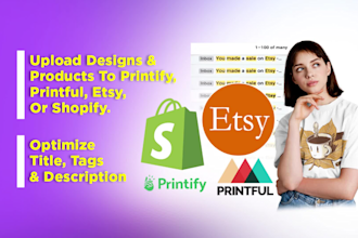 setup shopify etsy print on demand store printful printify pod products upload