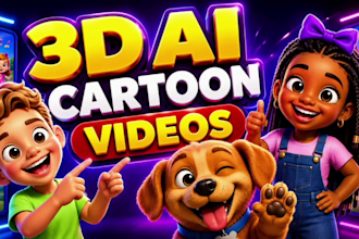 do 3d ai cartoon video and cartoon animation videos for youtube