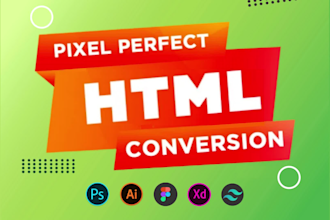 convert psd to html, xd to html, figma to html css responsive bootstrap