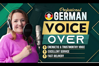 record a charming, female german voice over