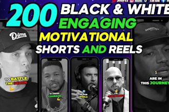 create alex hormozi style black and white motivational youtube shorts videos