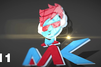 create a glitch logo reveal for youtube and a tech brand