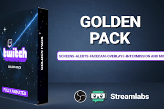 do amazing animated twitch overlay, screens, panels and facecam