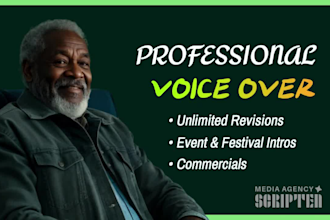produce deep voice over for your intro festival event and commercial ads