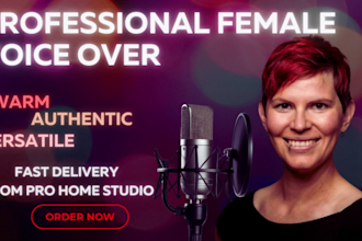 be the female warm voice in a explainer video