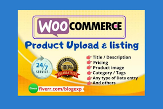 do woocommerce product upload and wordpress data entry