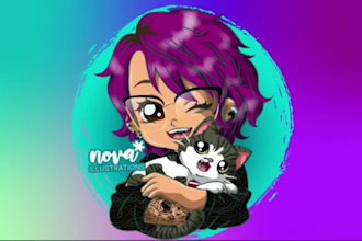 illustrate you as an anime chibi style