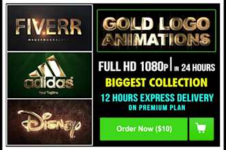 do golden logo animation intro luxe 2d 3d reveal for brands youtube 24h delivery