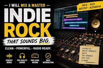 professionally mix and master your indie rock song