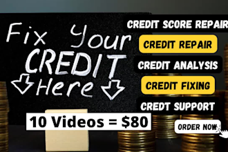 make credit repair or credit fixing service video ads