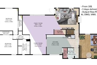 redraw floor plan from matterport for real estate agent