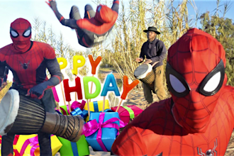 wish a happy birthday video with  spiderman