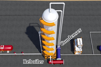 do 3d chemical plant animation petrochemical process industria engineering video