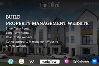 build property management website, vacation rental website, hotel booking