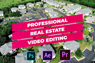 do professional real estate video editing in 24 hrs