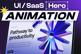 create saas hero lottie animation for your website or app