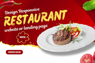 build  restaurant, cafe fast food website or landing page