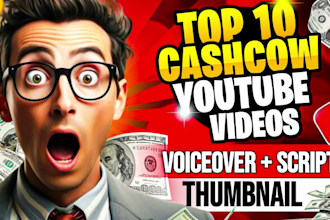 make top 10 cashcow videos, faceless videos and youtube automation channel
