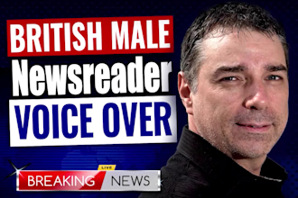 human voice your script as a dry male voice over english british newsreader