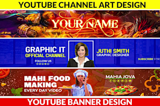 design a perfect youtube banner or channel art in 12 hours